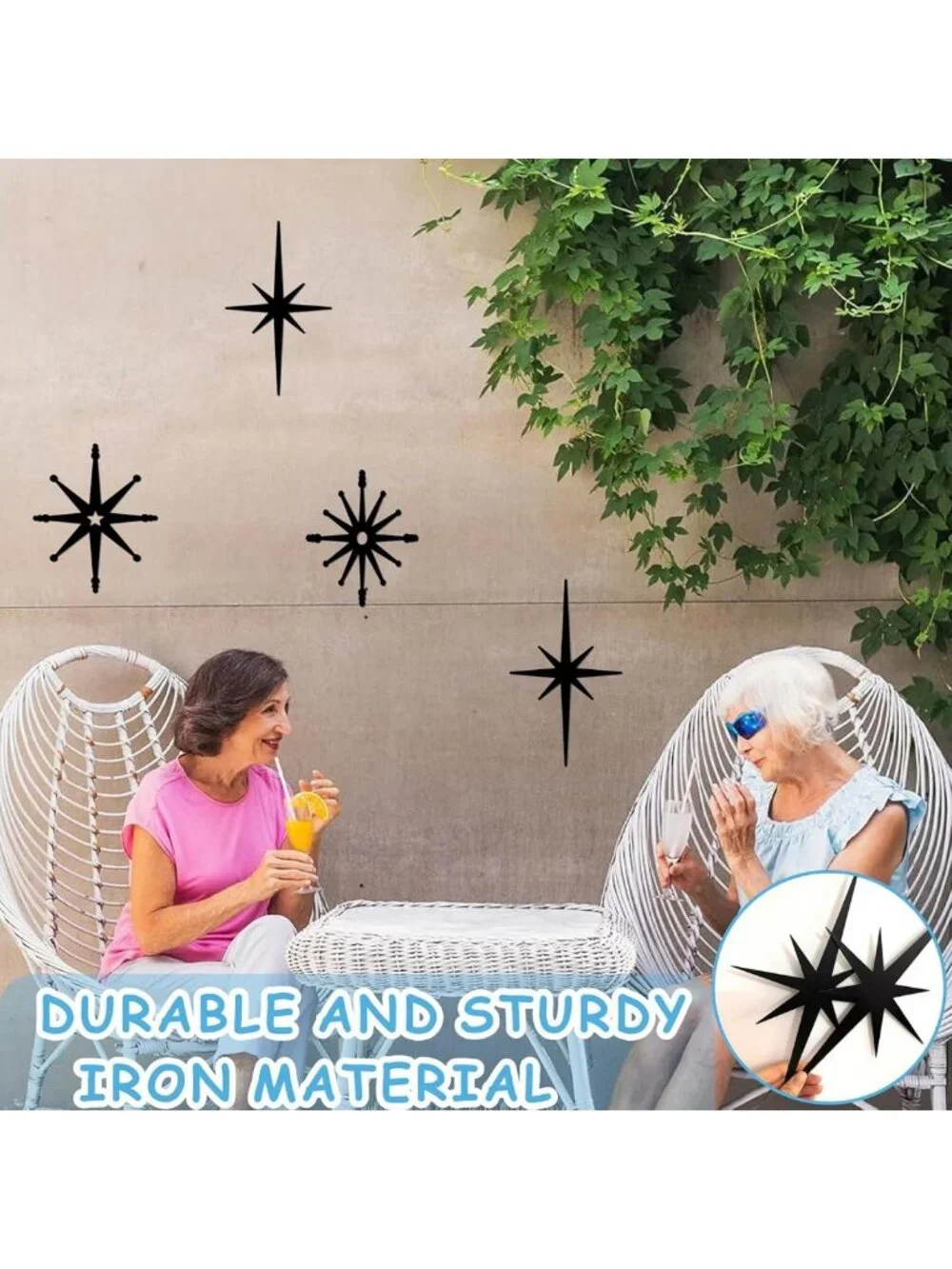 Mid Century Modern Starburst Wall Decor | Retro Metal Art Hanging Sculptures